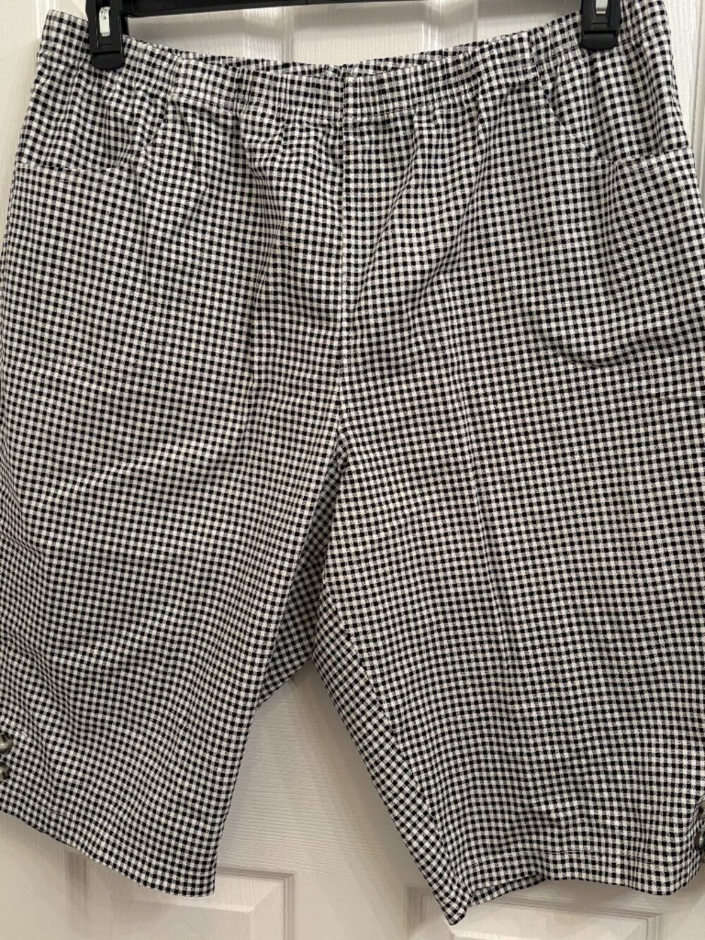 Croft & Barrow Black & White Gingham Pull-on Capri Pants Elastic Waist size 3X